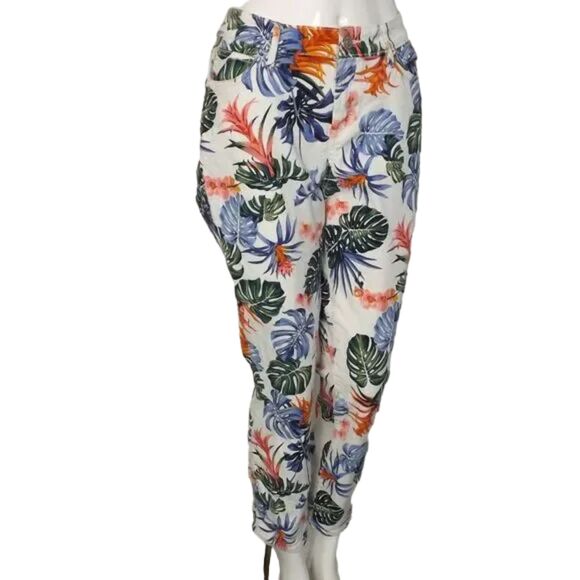 TOMMY BAHAMA Jeans, 33, Skinny Ankle, Floral/Bogart Blooms Print, Zip, Pockets - Picture 3 of 14